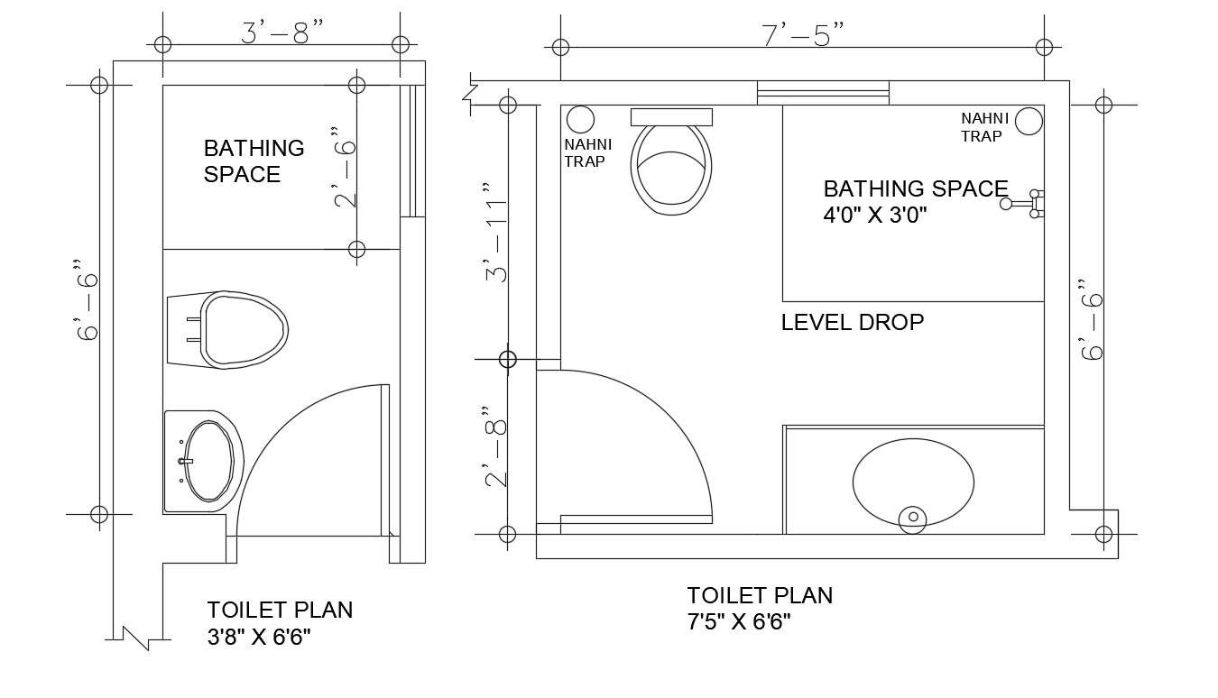 Plans de conception de la disposition de la salle de bains