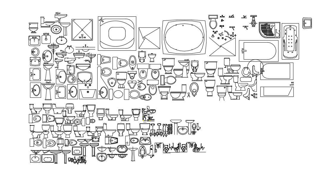 Bathroom accessories in dwg file - Cadbull