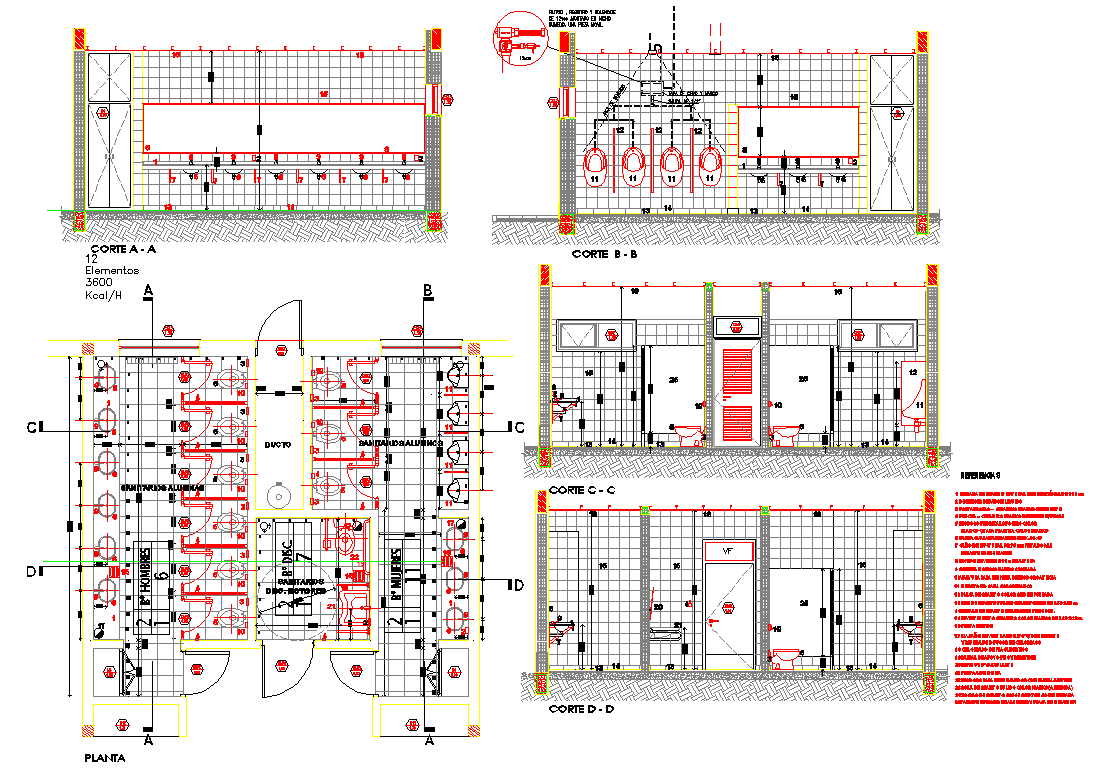 Bathroom detail cad files - Cadbull