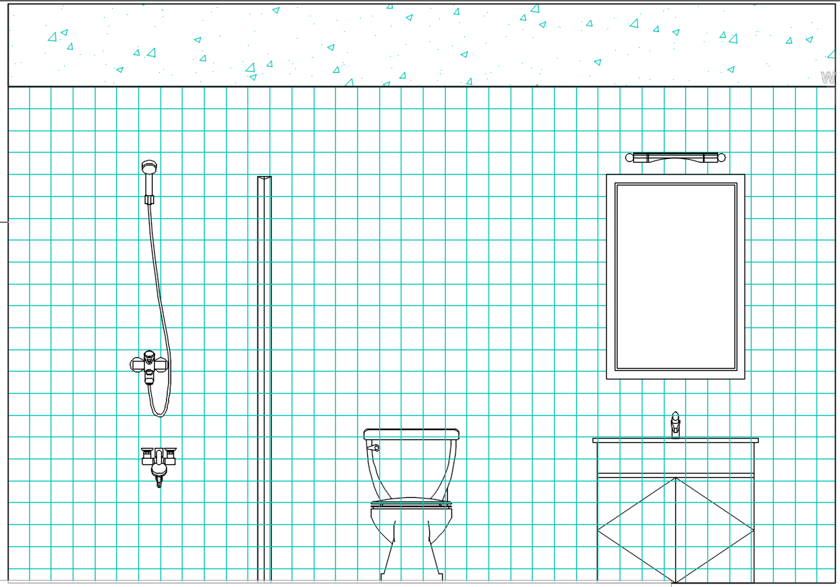 Bathroom Elevation in 2D Download the AutoCAD drawing file. - Cadbull