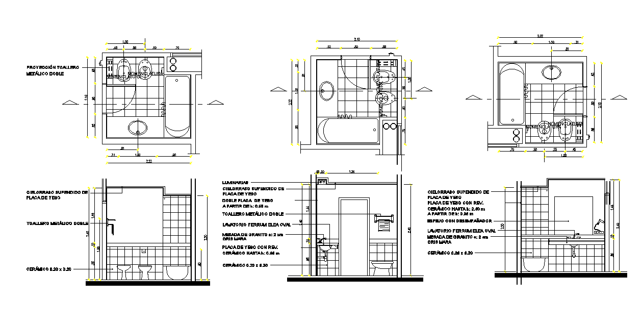 Bathroom Plan And Section CAD Drawing Download DWG File - Cadbull