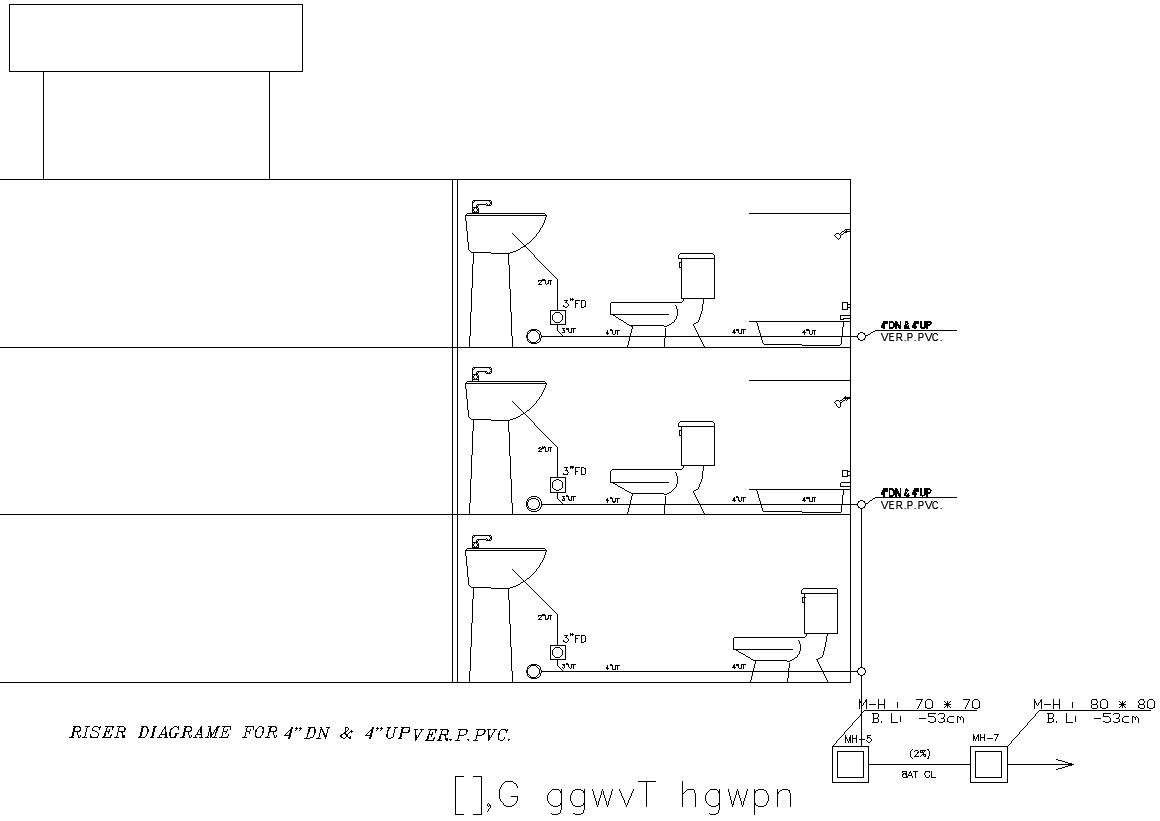 Bathroom details of plumbing in AutoCAD, dwg file. - Cadbull
