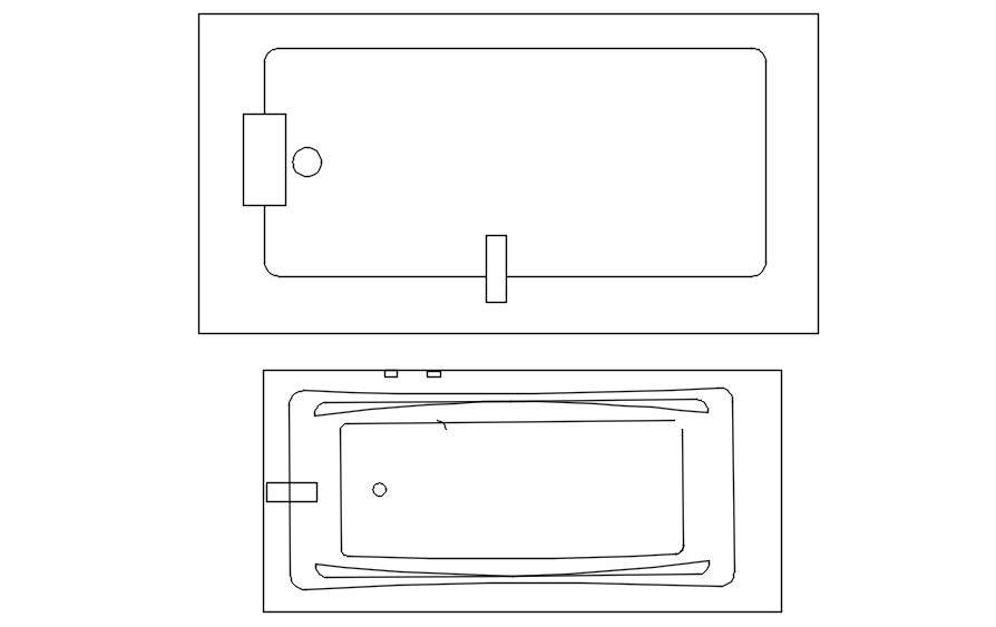 Bathtub Autocad 2d Blocks Dwg File Cad File Cadbull