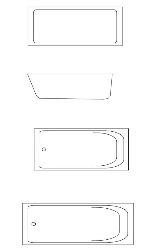 Bathtub CAD blocks in AutoCAD 2D drawing, dwg file, CAD file - Cadbull