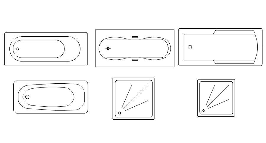 Bathtub And Sink Cad Blocks In Autocad Dwg File Cad File Cadbull