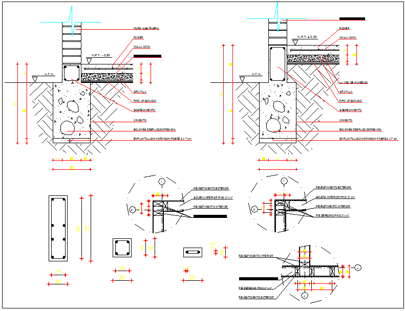 Beam Column And Foundation Detail Dwg File Cadbull