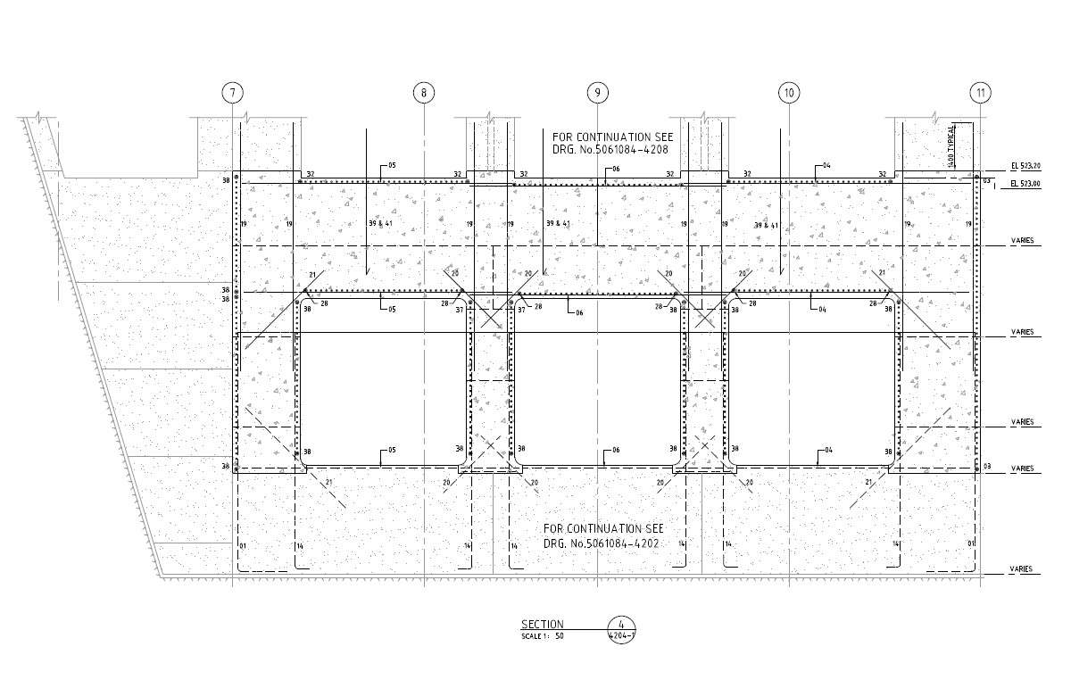 Drawings of Structural Elements for Construction: Longitudinal Section of  Doubly Reinforced Beam, Cross Sections of Beam at Mid and End, and Other  RCC Structural Details | PDF | Printer (Computing) | Wall