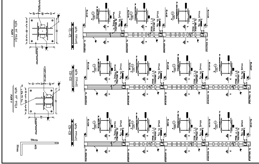 Beam elevation detail dwg file - Cadbull