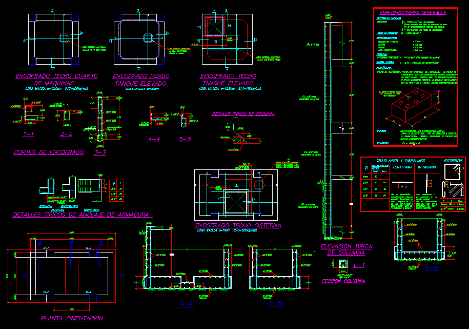 Beam plan and section autocad file - Cadbull
