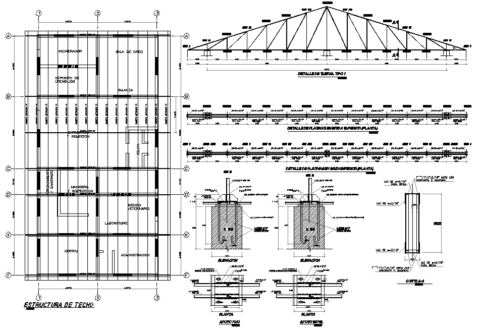 Beam plan and section detail dwg file - Cadbull