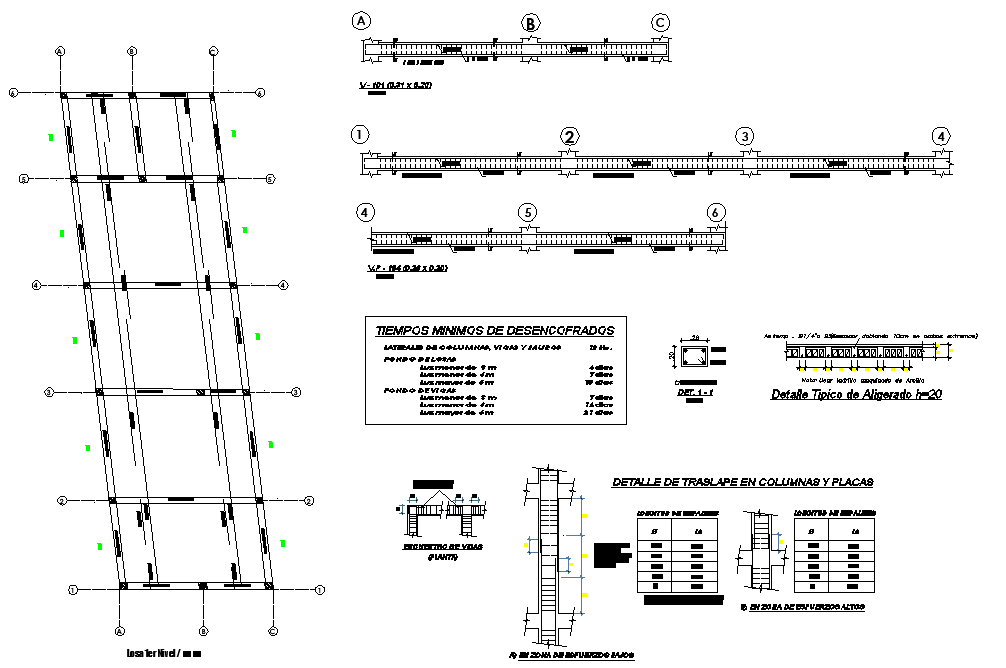 Beam plan and section detail dwg file - Cadbull