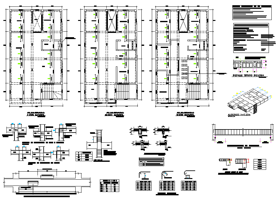 Beam plan and section layout file - Cadbull