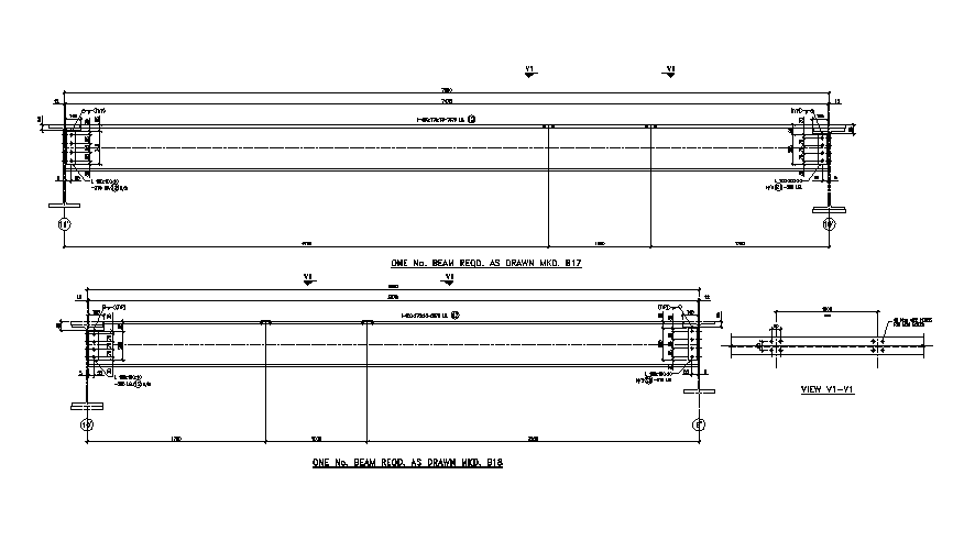 Beam Section With material Section CAD Drawing DWG File - Cadbull