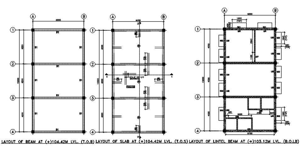 Beam layout detail drawing. Download cad DWG file | CADBULL - Cadbull