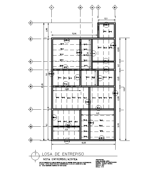 Beam Layout Of 8x17m Ground Floor House Plan Is Given In This Autocad Drawing Modeldownload Now