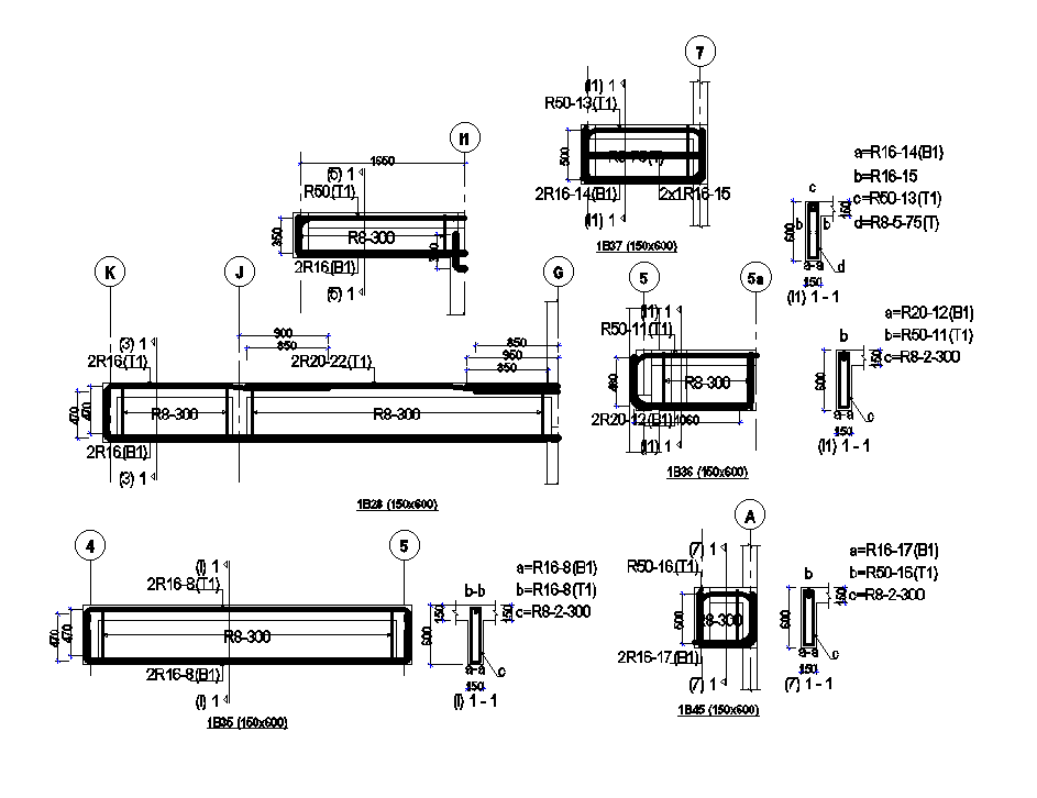 Beam on grid line details are given for 23x14m apartment building is ...