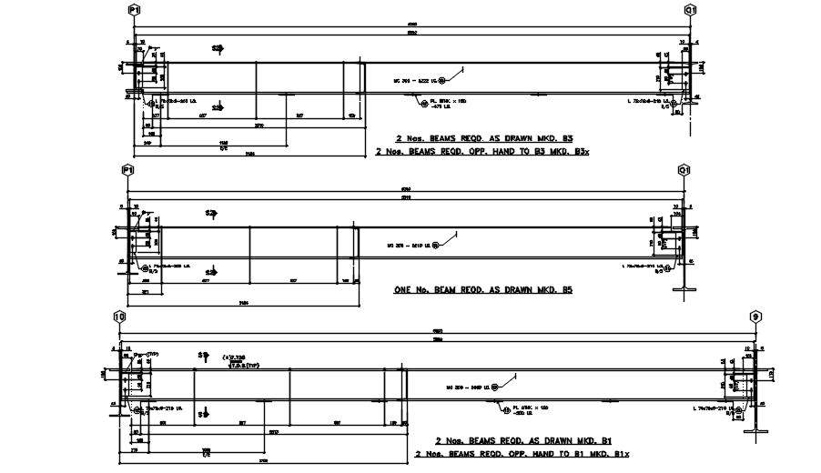 Beam requirement section detailed drawing is given in this 2D AutoCAD ...