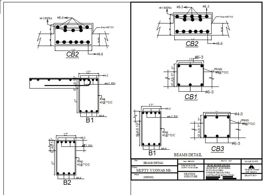 Beams Detail Design In 2D AutoCAD Drawing, CAD File, Dwg File - Cadbull