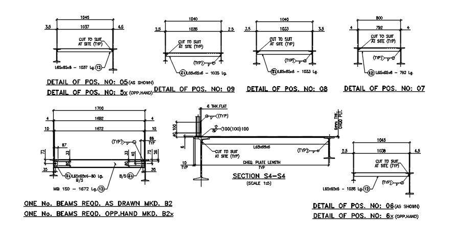 Beams detailed drawings are provided in this 2D AutoCAD DWG drawing ...