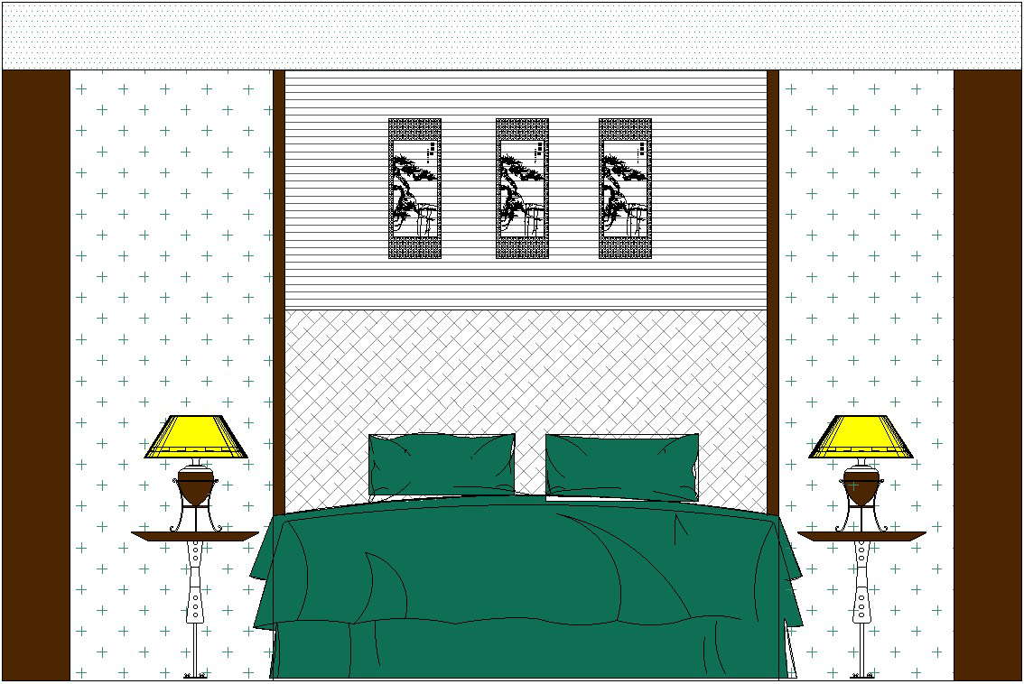 Beautiful Master Bedroom Elevation Design AutoCAD File. - Cadbull