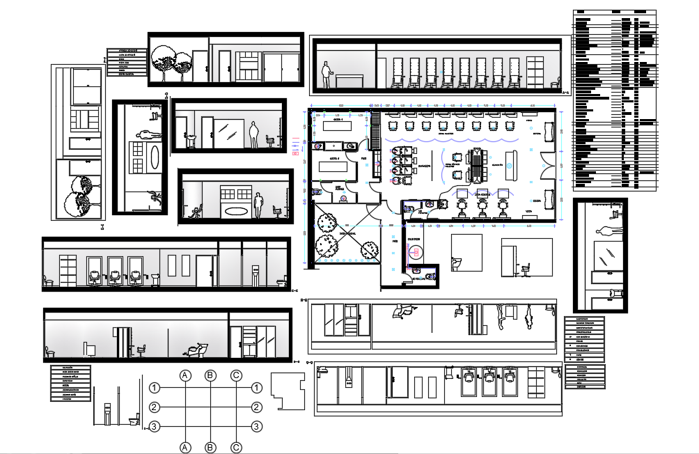 Salão de beleza e spa em AutoCAD, Baixar CAD (533.55 KB)