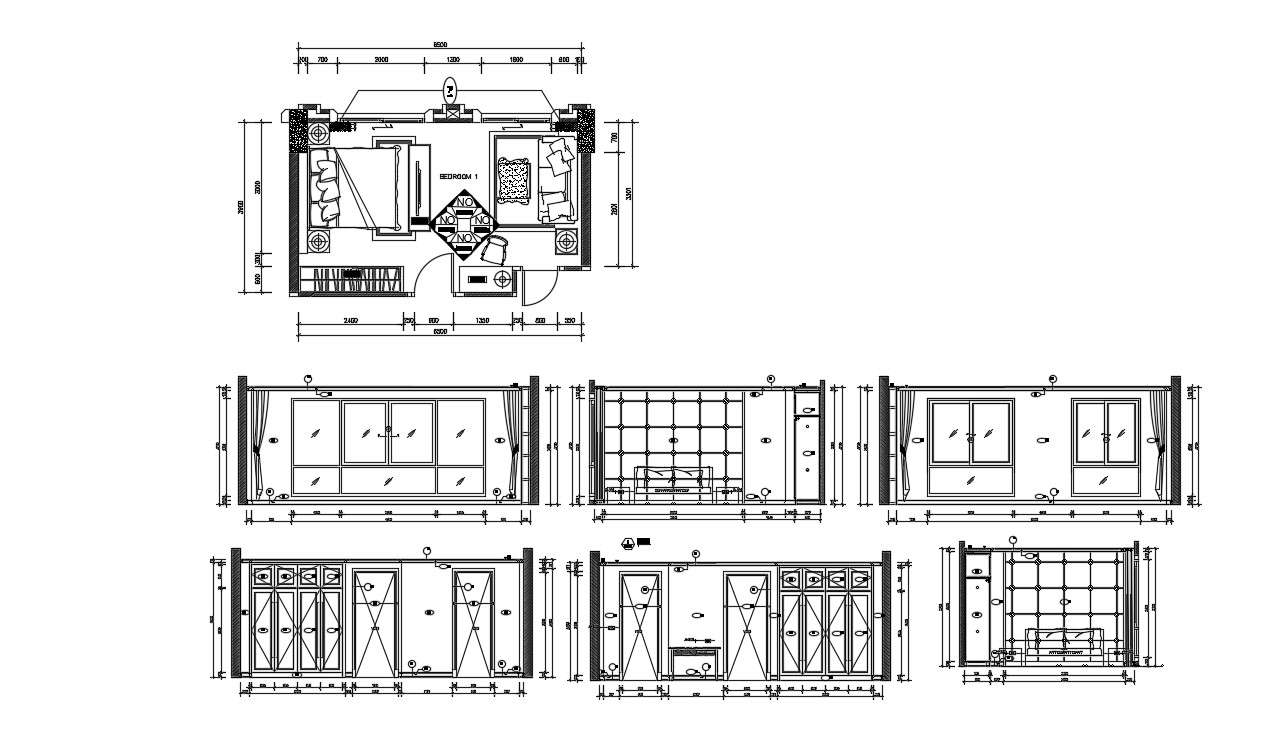 Bedroom Design DWG File Free Download Cadbull