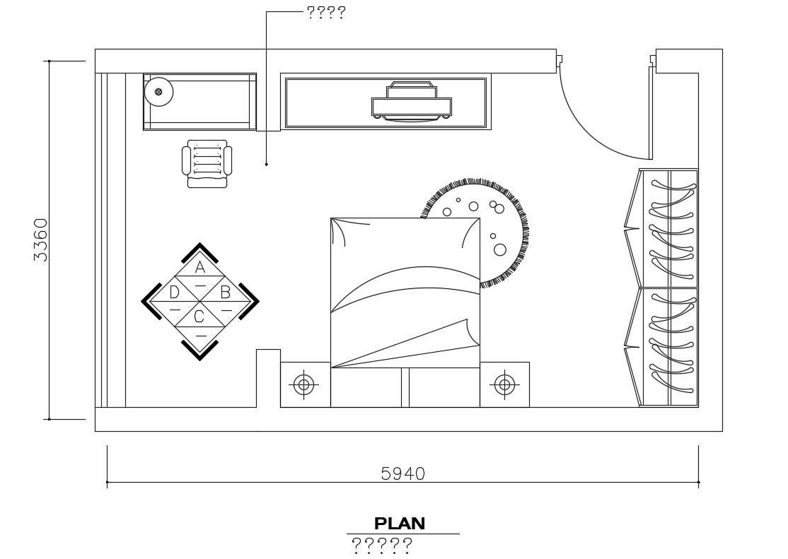 bedroom furniture plan cad blocks