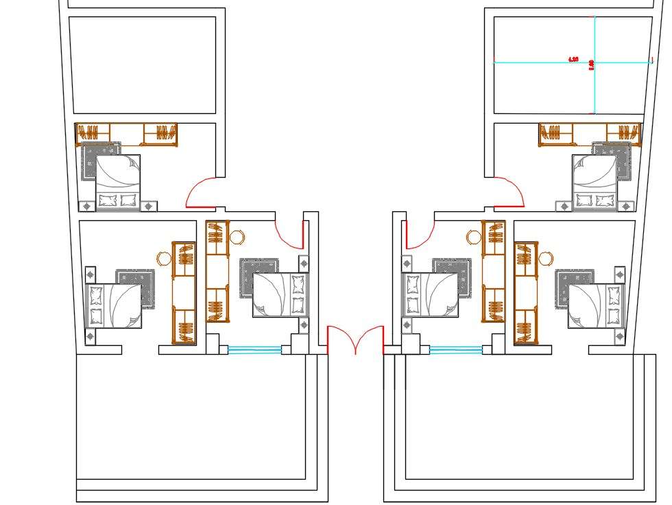 Bedroom Floor Plan With Furniture Drawing Free DWG File