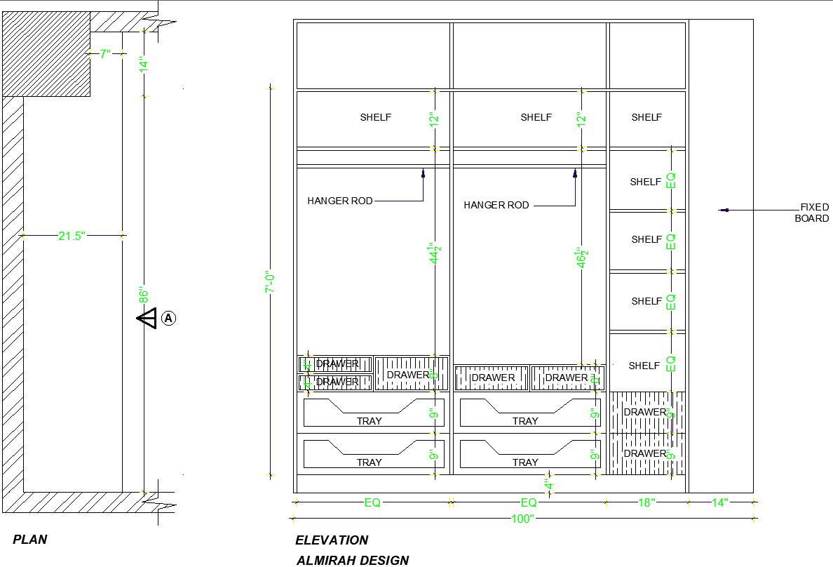 6 Wooden Wardrobe Design DWG File Plan N Design 48 OFF