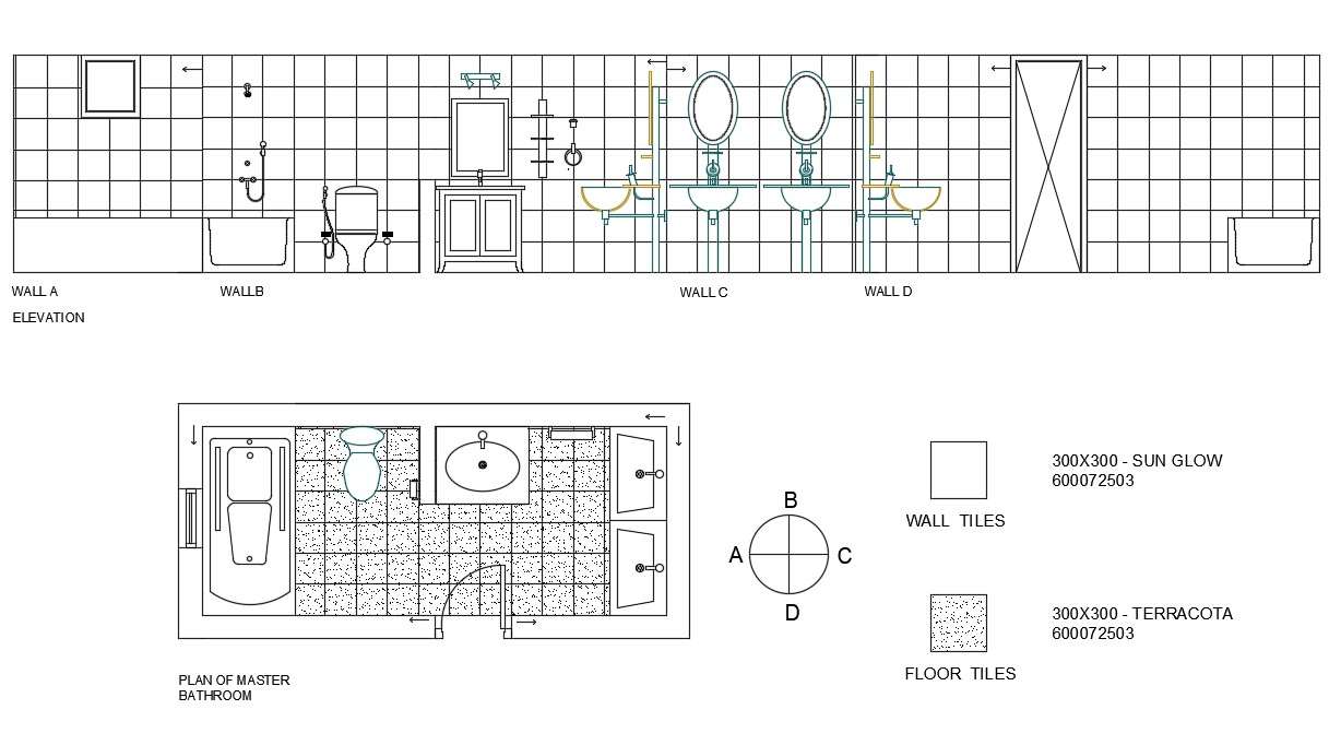 Best 2d Cad Drawing Toilet Layout Plan And Elevation Autocad File - Cadbull