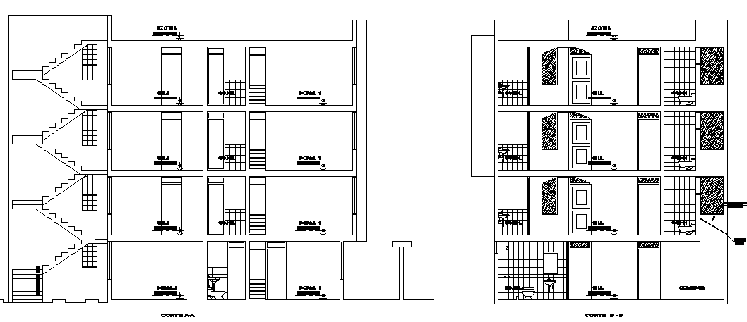 Big building elevation detail - Cadbull