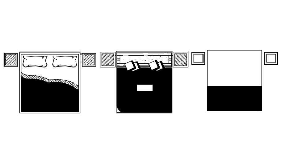 Blocks Of Double Bed With Side Table Design In Autocad 2d Drawing Cad File Dwg File Cadbull 