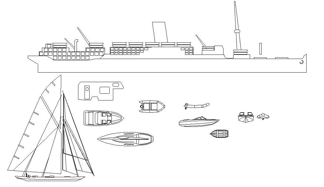 Speed Boat Elevation CAD blocks Free Download DWG File - Cadbull