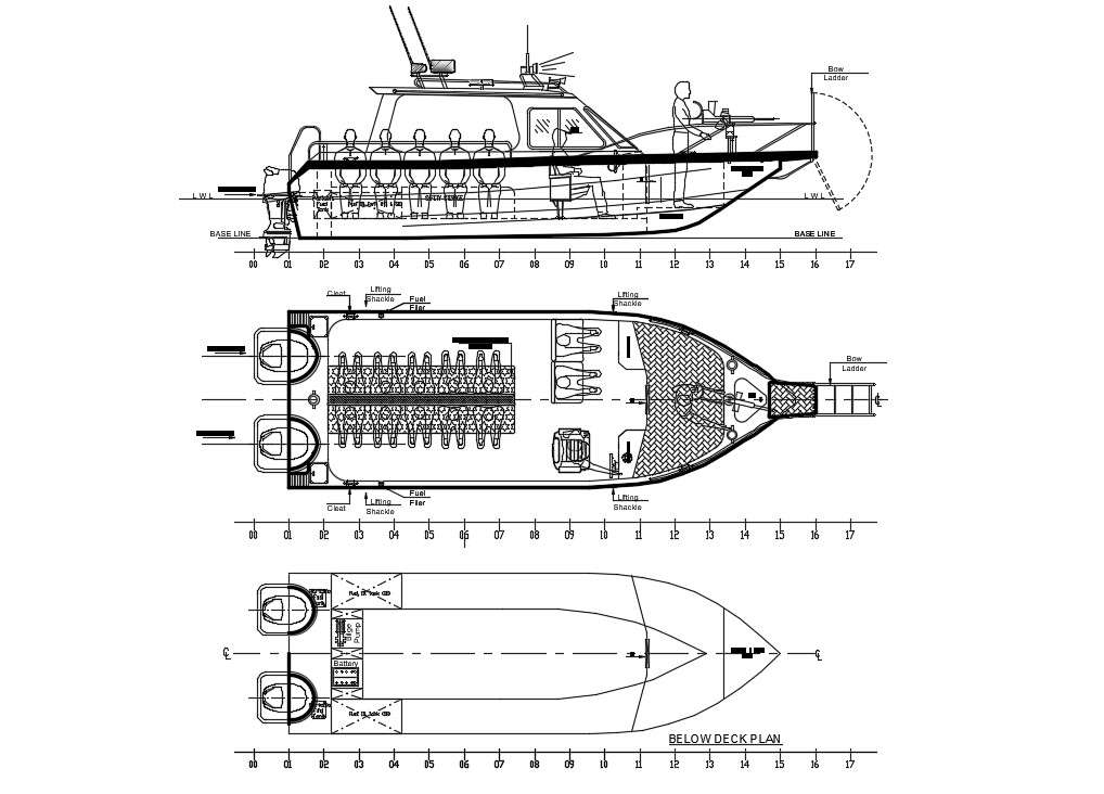 Speed Boat Elevation CAD blocks Free Download DWG File - Cadbull