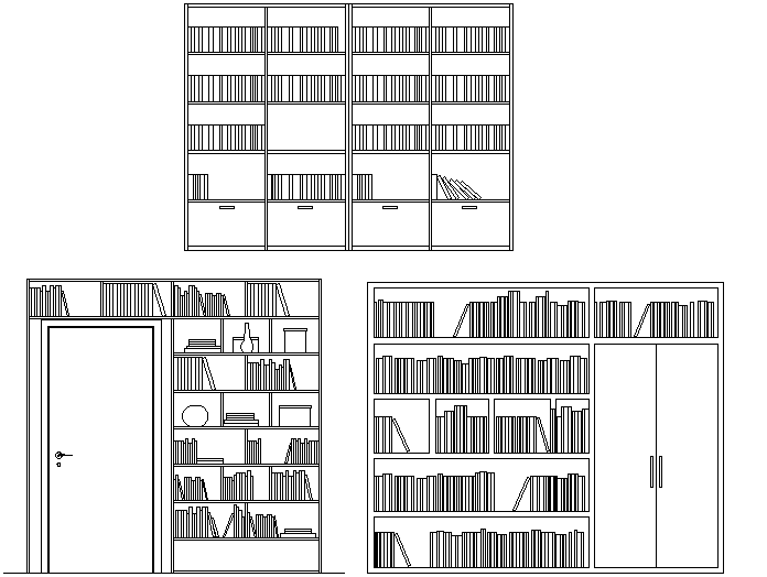 Free Bookshelf  In AutoCAD  Drawings Cadbull