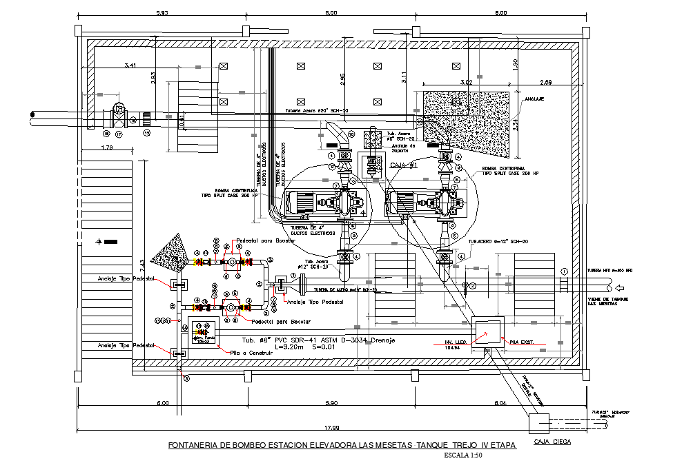 Booster station plan detail dwg file - Cadbull