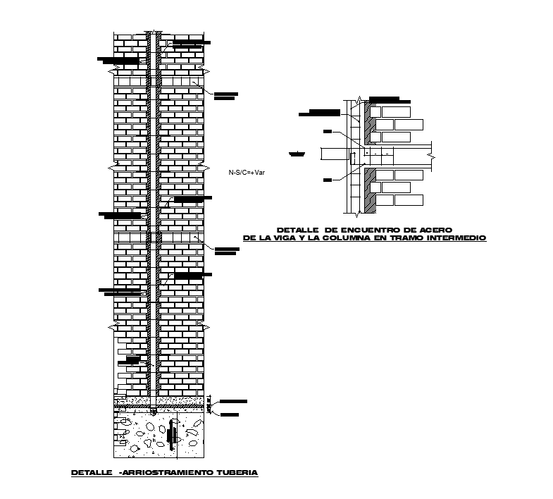 Brick foundation joinery detail drawing defined in this AutoCAD file ...
