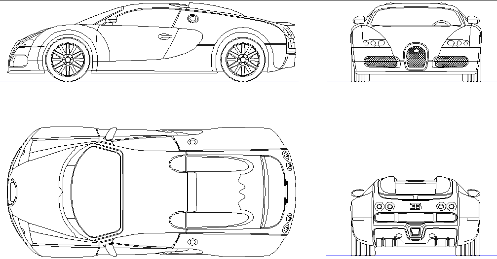 3d car cad block