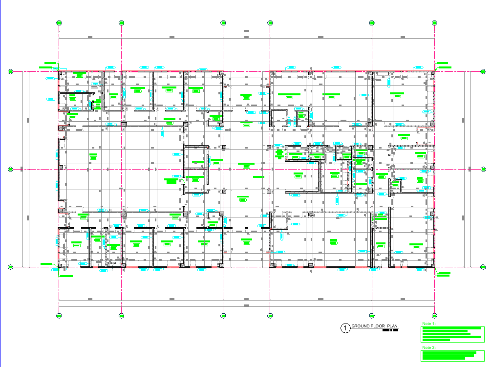 Building Ground floor plan dwg file - Cadbull