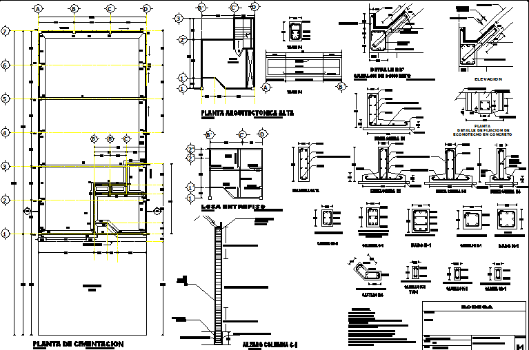 Building material plan and section detail dwg file - Cadbull