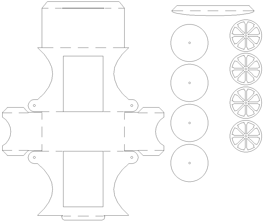 Bullock cart design with origami laser cutting details dwg autocad ...