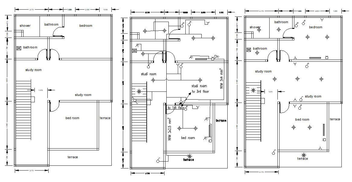 First Floor Bungalow Plan Drawing In Dwg Autocad File Cadbull Plan Images