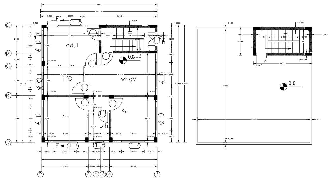 Bungalow Floor Plan With Terrace Levels Drawing DWG File