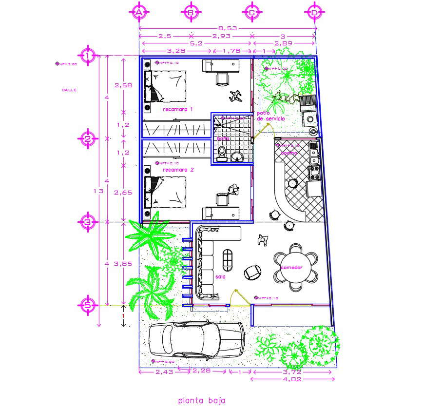 Bungalow Plans Dwg Cadbull 