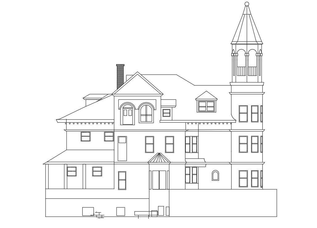 Bungalow Side Elevation Design AutoCAD Drawing - Cadbull