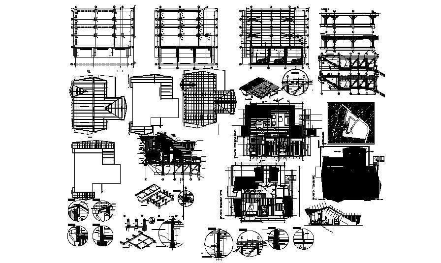 Modern Bungalow House Plans In DWG File - Cadbull