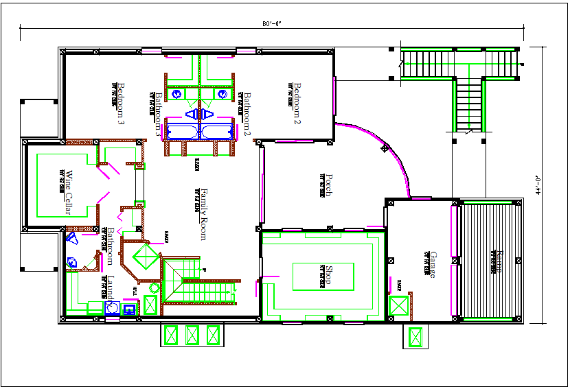 Floors Plan Of Bungalow Design With Dimension Dwg Cadbull My XXX Hot Girl