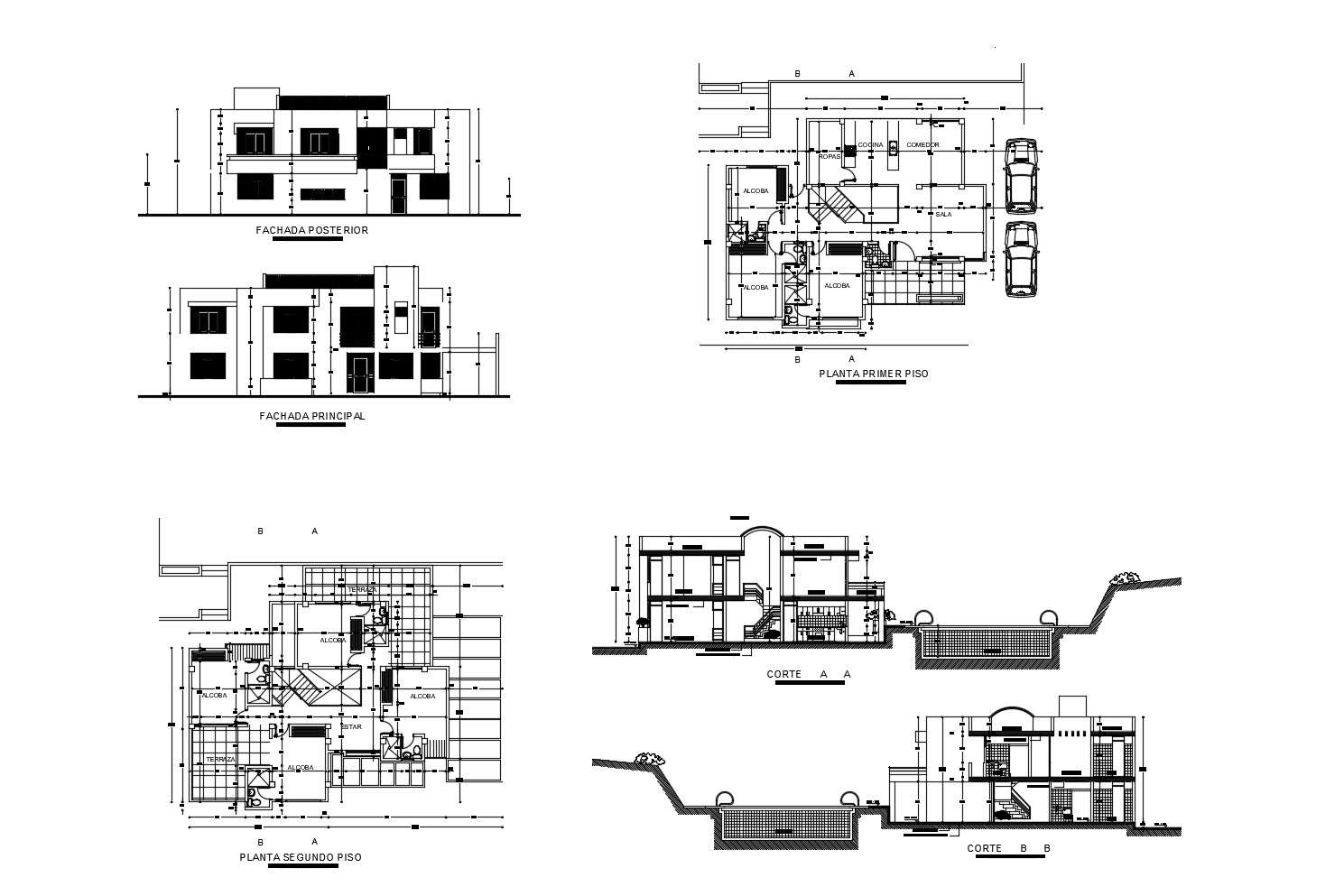 bungalow-house-in-dwg-file-cadbull