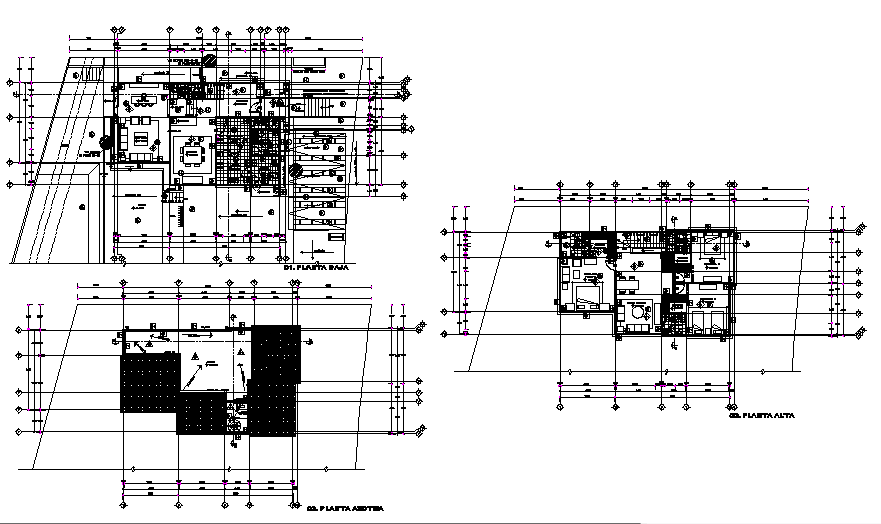 Bungalow working plan detail dwg file - Cadbull