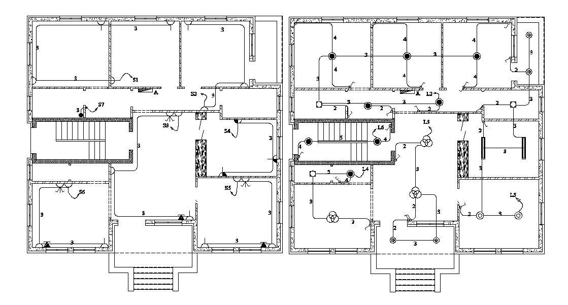 Bungalow Electrical Layout Plan AutoCAD File - Cadbull